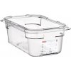 ARAVEN Gastronádoba GN 1/4, polykarbonát, integrovaný štítok, hĺbka: 100 mm, objem: 2,6 L