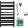 CERANO - Kúpeľňový elektrický radiátorový set Enrico - WIFI - 300W - čierna matná - 970x550 mm