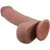 Pretty Love - Sliding Skin Series Realistic Dildo With Sliding Skin Suction Cup Brown 23.4