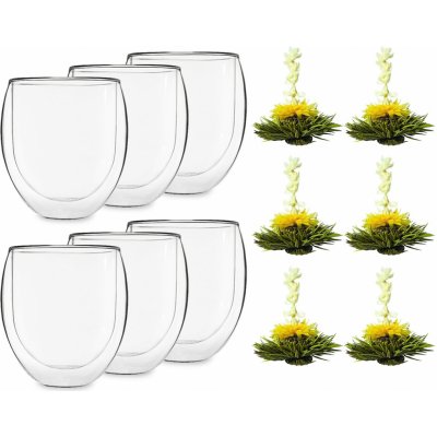 Feelino Ice, pohár, 320 ml, dvojstenné borosilikátové sklo, s čajovým kvetom (1CKAY89R9C)