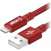 Dátový kábel AlzaPower AluCore Lightning MFi (C189) 1m červený (APW-CBMFI18901R)