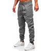 Antracitové pánske zateplené teplákové jogger nohavice Bolf Q1108