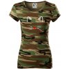 Mačka - srdce namiesto nosa - Dámske maskáčové tričko - 2XL ( Hnedý maskáč )