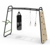Multifunkčné fitness centrum GetSet Monkeybar MB220 Exit Toys rozšíriteľné s gymnastickými kruhmi boxovacím vrecom lezeckou stenou a bradlami