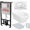 Alcadrain Set modulu do sádrokartonu, Geberit WC Selnova Square, sedátka a tlačítka M70, bílá 1 set