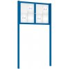 PROCITY Vonkajšia elegantná vitrína Tradition, 8 x A4 dvojkrídla, vrátane stĺpikov, modrá