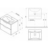 Ravak Classic II skrinka 70x45x58.5 cm závesná kúpeľňová skrinka pod umývadlo biela X000001478