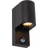 Lucide | Lucide 69803/01/30 -Vonkajšie svietidlo so senzorom ZARO 1xGU10/7W/230V IP65 čierna | LC3759