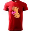 Zamilovaná kapybara - Klasické pánske tričko vyššej gramáže - 4XL ( Červená )