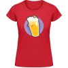 Akciové Dámske Tričko SoftStyle Gildan Motív Pivo so smrtkou 2 Červená Dámske