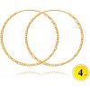 MINET JMAN0392GE04 - Pozlátené brúsené strieborné náušnice kruhy 4 cm