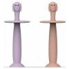 Matchstick Monkey Tréningová zubná kefka so zarážkou – dusty pink and lilac
