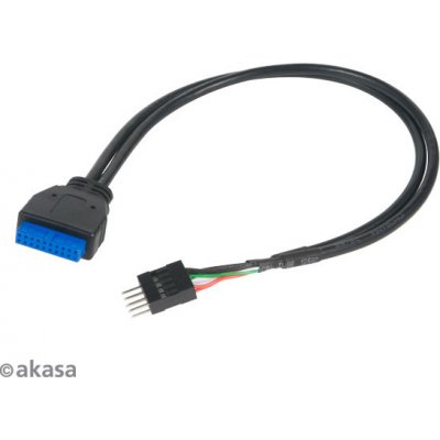 AKASA AK-CBUB36-30BK USB 3.0 to USB 2.0 adapter cable Converts USB 3.0 motherboard connector to USB 2.0 connector AK-CBUB36-30BK