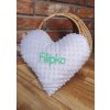 Vankúš minky Srdce s menom Filipko Farba výšivky: Tmavosivá