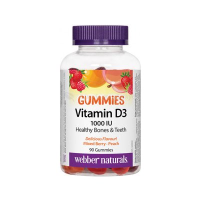 Webber Naturals Vitamín D3 GUMMIES 1000IU - 90 ks