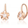 Pozlátené strieborné náušnice so zirkónmi kvetinky JVD SVLE1520XH2RO00