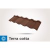 Jednomodulová plechová strešná krytina Rova ROCA Toscana, 1 ks terra cotta