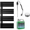 CERANO - Kúpeľňový elektrický radiátorový set Theo - Ľ/P - 600W - čierna matná - 1200x500 mm