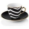 Turecký kávový set 4 šálkov s podšálkami, čierna vlna - Selamlique