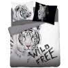DETEXPOL Francúzske obliečky Biely Tiger Wild Free Bavlna, 220/200, 2x70/80 cm