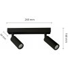 SPECTRUM - MADARA SLIM stropné bodové svietidlo 2xMR11 IP20 260x54x160mm 250V - Čierne