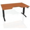 Pracovný stôl Motion Ergo, PO, 3S, 140x61-128x90 cm, čerešňa/čierna