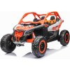 Beneo Elektrické autíčko Can-am Maverick, oranžový, dvojmiestne, odpružená predná a zadná náprava, 2,4 Ghz diaľkové ovládanie, prenosná batéria, 4 x 35W Motory, EVA kolesá, koženkové sedadlá, MP3 preh