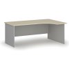 Rohový kancelársky písací stôl PRIMO GRAY, 180x120 cm, pravý, sivá/breza