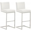 Sada 2 barových stoličiek Paros z umelej kože, biela