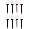 Vonkajšie solárne lampy 8 ks 15 cm LED guľové RGB