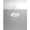 Sollux Lighting Závesné svietidlo Lokko, 1x biele textilné tienidlo, (biele sklo), (45 cm)