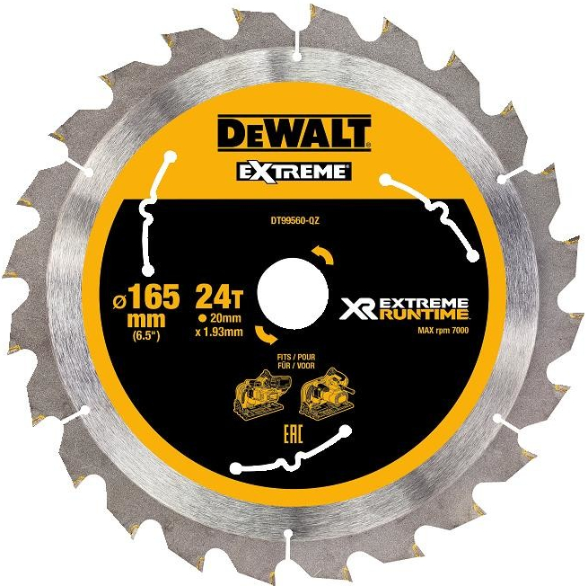 DeWALT DT99560 XR FLEXVOLT pílový kotúč 165 x 20 mm, 24 zubov