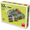 Dino toys Drevené kocky Kubus Vláčik 12 ks DN302176