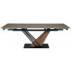 Signal Jedálenský stôl rozkladací GENESIS LEGNO 160 čierny mat/hnedý mat efekt drevo drevo 160-220 cm x 75 cm x 90 cm