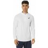 Pánske tričká (dlhý rukáv) Asics Men Court 1/2 Zip Long Sleeve Top - brilliant white/brilliant white - Biely (XXL)