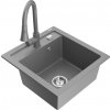 MEXEN/S MEXEN/S - Vito granitový drez 1-miska vrátane batérie Elia, šedá 6503-71-670101-71