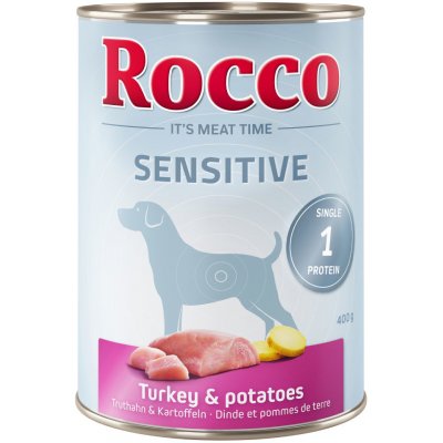 Výhodné balenie Rocco Sensitive 12 x 400 g - morčacie a zemiaky