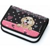 Dívčí školní penál jednochlopňový BAGMASTER CASE ALFA 21 A BLACK/PINK - pejsek