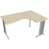 Hobis Pracovný stôl Flex, ergo, ľavý, 160x75,5x120 (80x60) cm, agát/kov