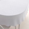 Biante Teflónový oválny obrus TF-100 Biele ornamenty s lístkami 120x200 cm