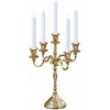 Luxusný päťramenný svietnik v starozlatej farbe – výška 40 cm