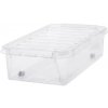 SmartStore Úložný box s bielymi klipmi a kolieskami Classic, 31 l, 31 l