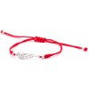 Beneto Exclusive Šnúrkový červený kabala náramok Anjelské krídlo AGB568
