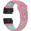 eses Silikónový dierkovaný remienok pre Garmin - Ružovo zelený, QuickFit 20 mm