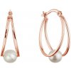 PAVONA Pozlátené strieborné náušnice kruhy so syntetickou perlou 31325.1 rose gold
