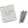 Fender 4-Bolt American Series Guitar Neck Plate with Fender Corona Stamp, Chrome