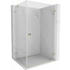 Mexen Lunar-B, pravostranný výklopný sprchový kút 75 x 70 cm, 8mm číre sklo, zlatý profil, 832-075-070-50-00-P
