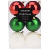 Vianočné gule 80 mm - červené, biele, zelené (sada 6 ks)