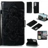 Peňaženkové kožené puzdro MANDALA na Xiaomi Redmi Note 10 5G - Čierna