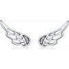 Glory strieborné náušnice Anjelské krídla so zirkónmi S1020